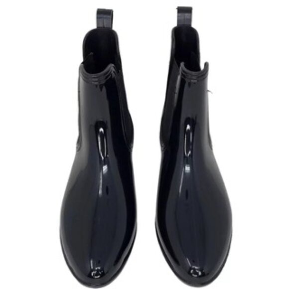 St. John’s Bay Ankle Boots Pull on Glossy Black Rain Boot Size 11 - Picture 3 of 6